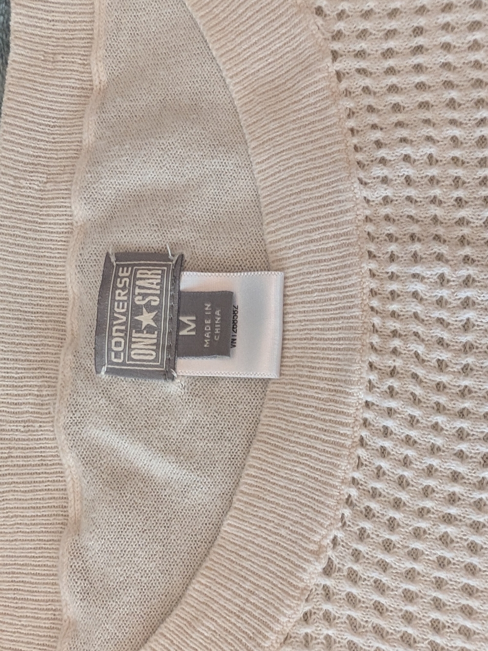 Converse Cream Waffle Knit Sweater - Picture 3 of 7